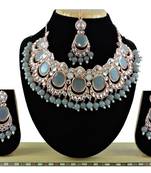 Grey designer function wear ad necklace set