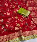 Red Color Soft Dola Silk Saree
