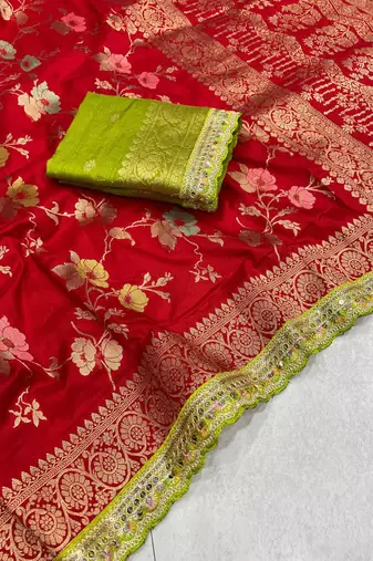 Red Color Soft Dola Silk Saree
