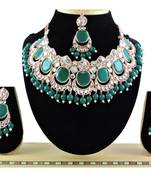 Green designer function wear ad necklace set