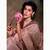 Light Peach Sequins And Cording Embroidered Twil Net With Banarasi Crush Saree