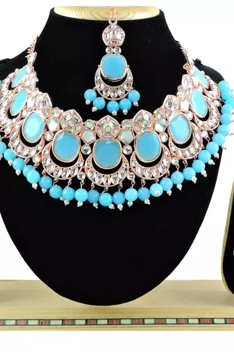 Turquoise designer function wear ad necklace set