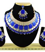 Blue designer function wear ad necklace set
