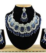 Blue designer function wear ad necklace set