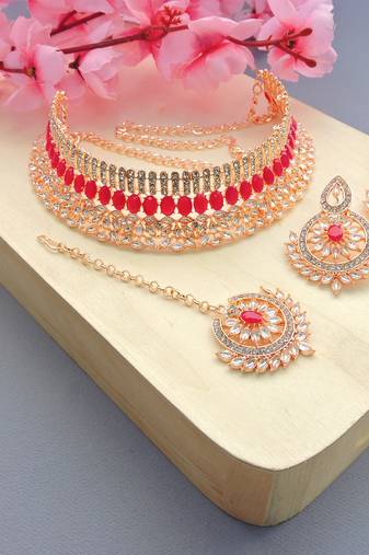 Multicolor designer function wear ad necklace set