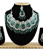 Green designer function wear ad necklace set