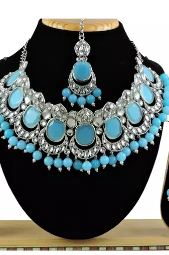 Turquoise designer function wear ad necklace set
