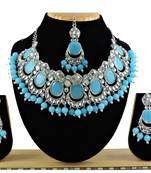 Turquoise designer function wear ad necklace set