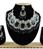 Black designer function wear ad necklace set