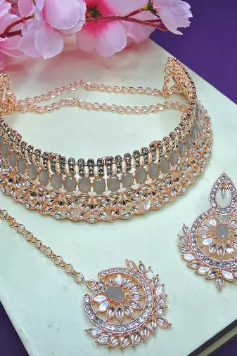 Grey designer function wear ad necklace set