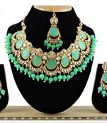 Green designer function wear ad necklace set