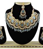 Grey designer function wear ad necklace set