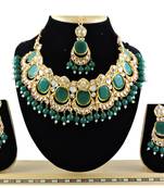 Green designer function wear ad necklace set