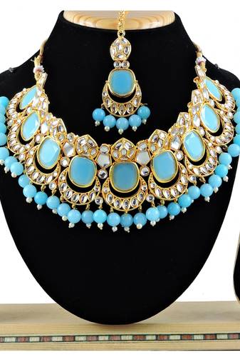 Turquoise designer function wear ad necklace set