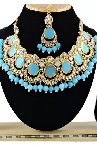 Turquoise designer function wear ad necklace set