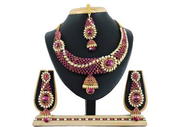 Multicolor designer function wear ad necklace set 1