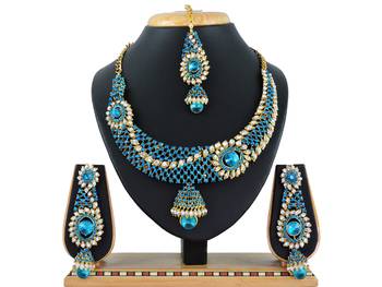 Turquoise designer function wear ad necklace set 1