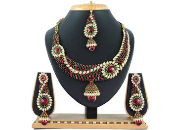 Multicolor designer function wear ad necklace set 1