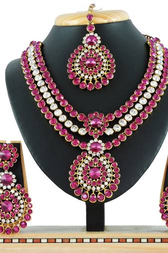 Multicolor designer function wear ad necklace set