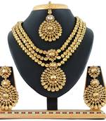 Gold designer function wear ad necklace set