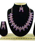 Purple designer function wear ad necklace set
