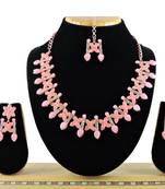 Pink designer function wear ad necklace set