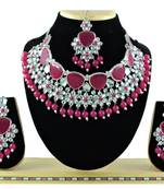 Red designer function wear ad necklace set
