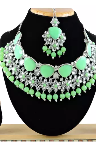 Purple designer function wear ad necklace set