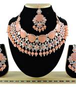 Orange designer function wear ad necklace set
