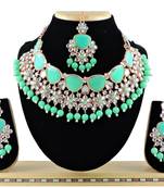 Green designer function wear ad necklace set