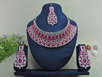 Red designer function wear ad necklace set 1