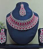 Red designer function wear ad necklace set