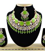 Green designer function wear ad necklace set