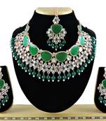 Green designer function wear ad necklace set