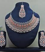 Orange designer function wear ad necklace set