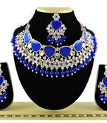 Blue designer function wear ad necklace set