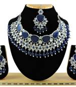 Blue designer function wear ad necklace set