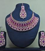 Purple designer function wear ad necklace set