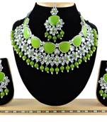 Green designer function wear ad necklace set