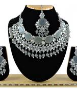 Grey designer function wear ad necklace set