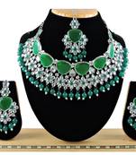 Green designer function wear ad necklace set