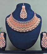 Orange designer function wear ad necklace set