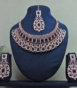 Blue designer function wear ad necklace set