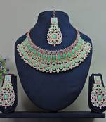 Green designer function wear ad necklace set