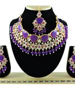 Purple designer function wear ad necklace set