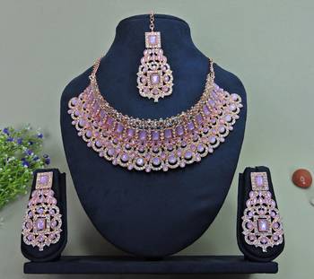 Purple designer function wear ad necklace set 1