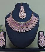 Purple designer function wear ad necklace set