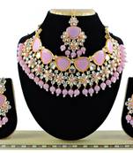 Pink designer function wear ad necklace set