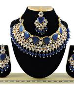 Blue designer function wear ad necklace set