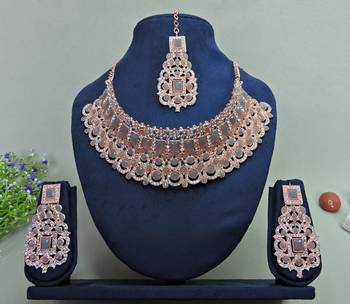 Grey designer function wear ad necklace set 1